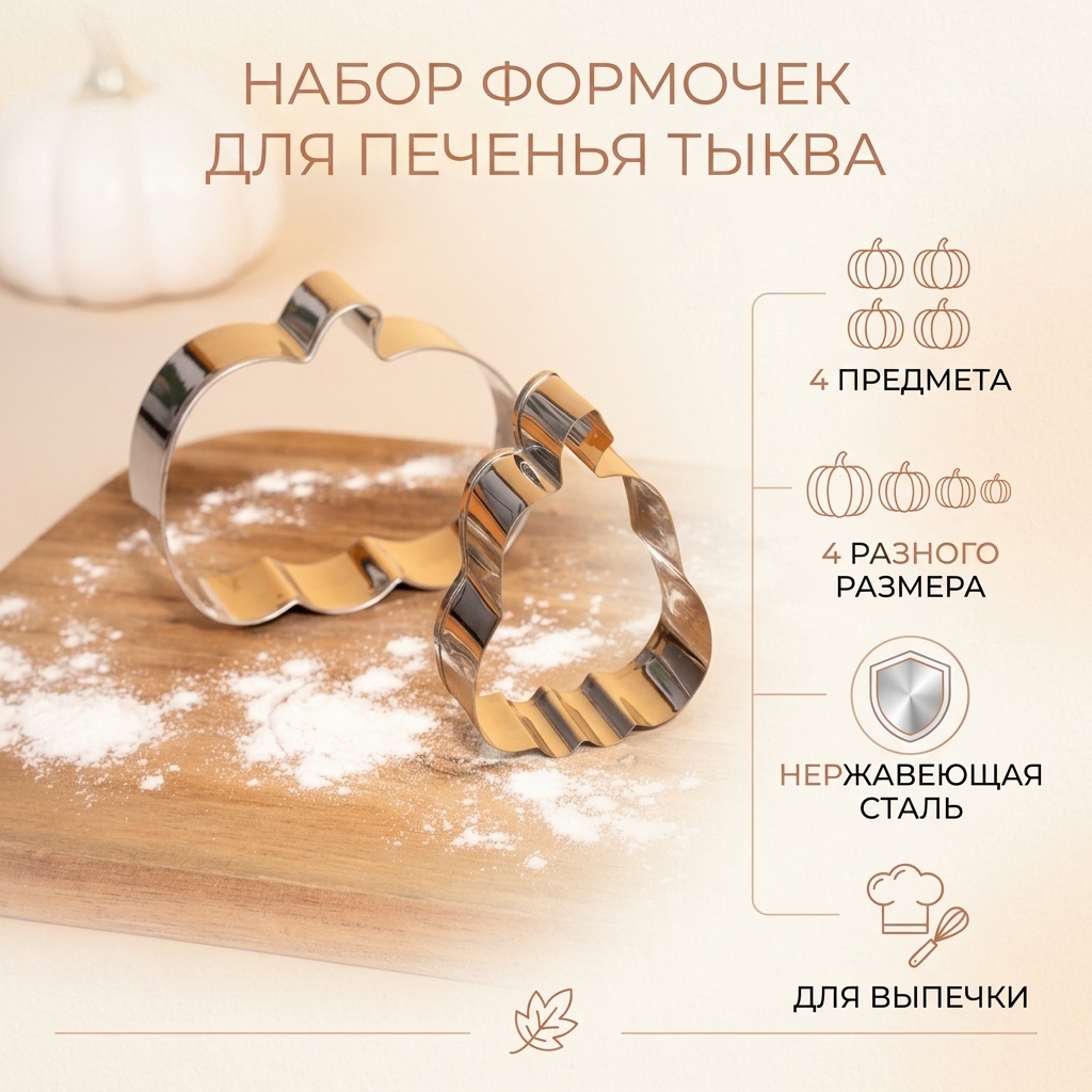Форма для выпечки нержавеющая сталь, 4 шт