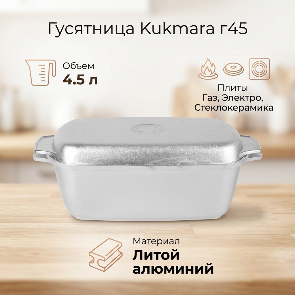 Гусятница Kukmara 4.5 л, алюминий