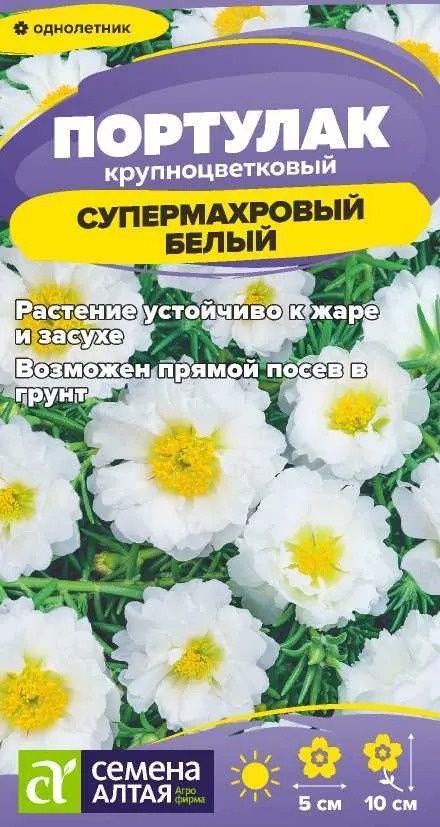 Семена Алтая портулак Супермахровый Белый