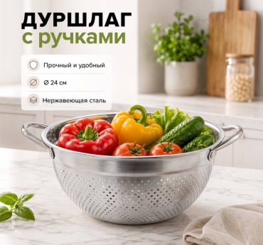 Дуршлаг 56788 24 см нержавеющая сталь, 1 шт