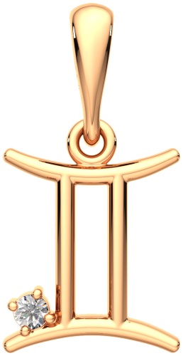 Подвеска Lucente PEN-LU-585-23628163 вес 0.815 г золото, фианит