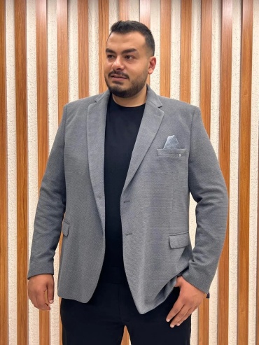 Пиджак однобортный серый