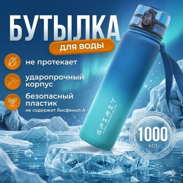 Бутылка SPORT LVL SPIRIT, 1 л 1000 мл синий