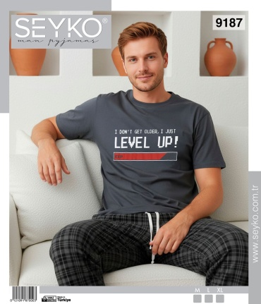 Пижама Seyko серый, белый
