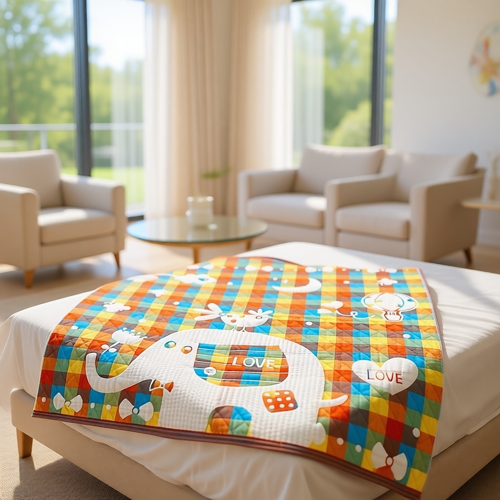 Детский плед A-Home Слоник 115х115 см, хлопок, мультиколор