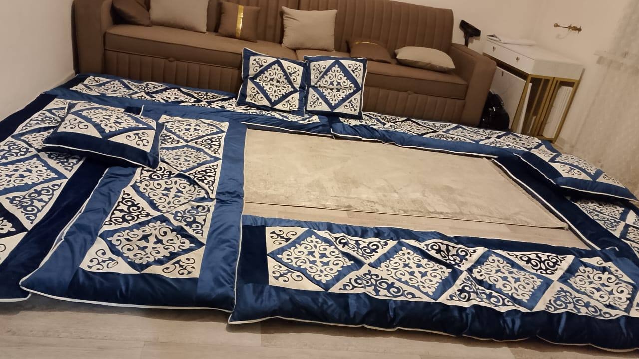 Комплект корпе с подушками 200x80 см, ватин, синий