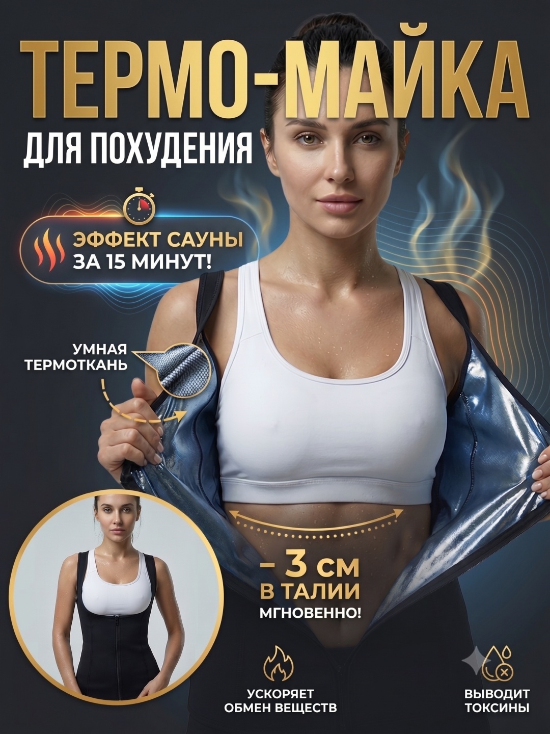 Майка на застежках женская сауна