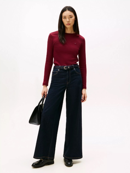 Лонгслив Tommy Hilfiger бордовый