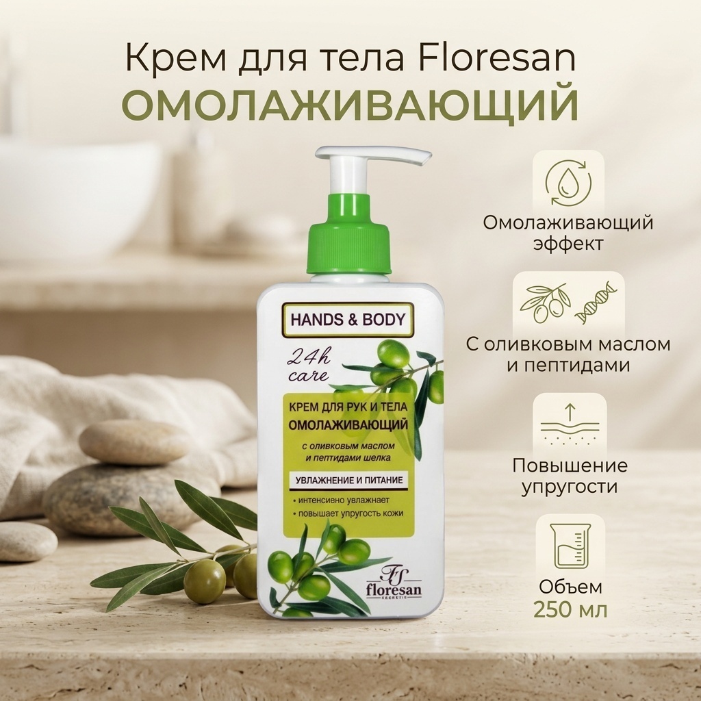 Floresan Омолаживающий Увлажнение и питание крем для тела 250 мл