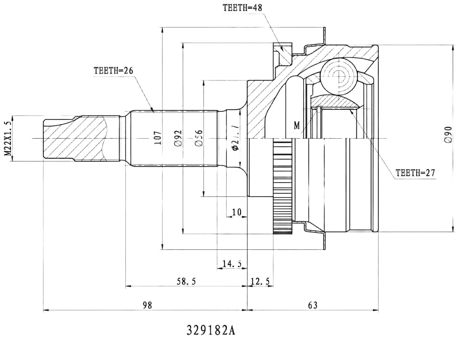 INKO шрус наружный 329182A