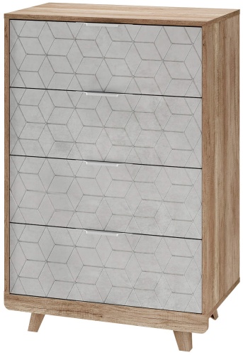 Комод КМ-02, 70x40.40x105.2 см, серый, коричневый