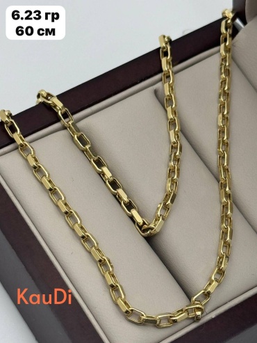 KauDi _Цепь _ длина 60 см, вес 6.23 г золото, плетение якорное