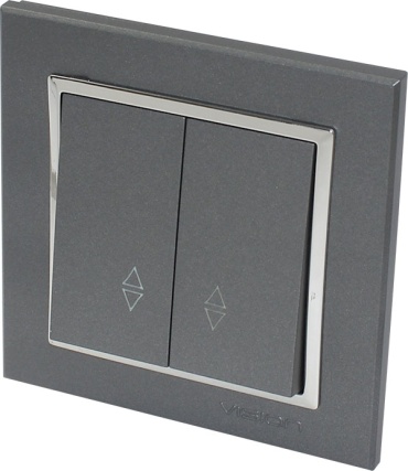 Выключатель клавишный ETO Vision LUX 601-1100-211, дымчатый