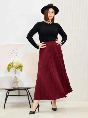 Плиссированная юбка JEIDO FASHION красный