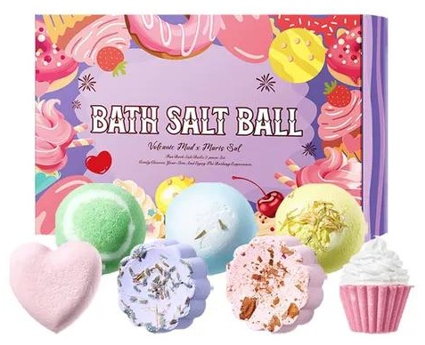 SADOER Bath Salt Ball - Забавный набор из семи шариковых солей для ванн бомбочка 500 г