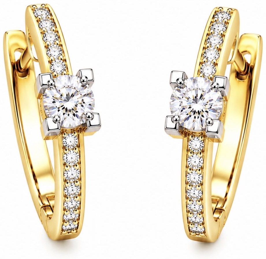 Серьги ALMAZ 18270 вес 3.62 г золото, фианит