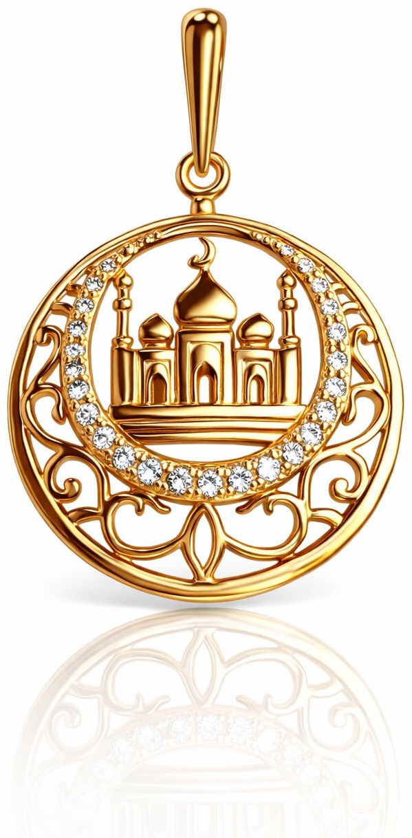 Подвеска ALMAZ 1200035133 вес 2.02 г золото, фианит