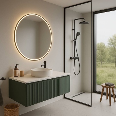 Тумба без раковины HABIB SOLUTIONS AXIS 120, 120x40x45 см, белый, зеленый
