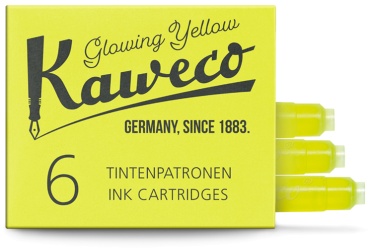Картридж Kaweco Kaweco Ink Cartridges Highlighter Yellow 6-Pack, 10001220 1 мл, 6 шт, желтый