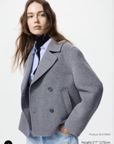 Пальто Uniqlo серый