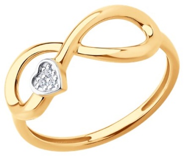 Diamant RIN-DI-585-125682-18 размер 18 вес 1.8 г золото, фианит