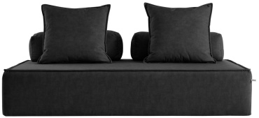 Бескаркасный диван Beless Scandi, 200х90 см, обивка велюр, черный