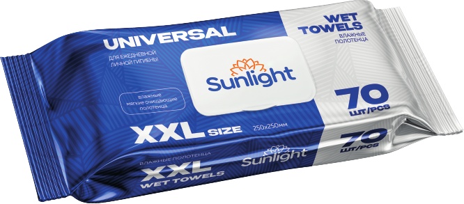 Влажные полотенца Sunlight 70шт XXL Universal 70 шт