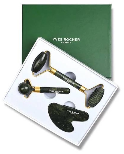 YVES ROCHER скребок гуаша, нефритовый роллер, роллер камень