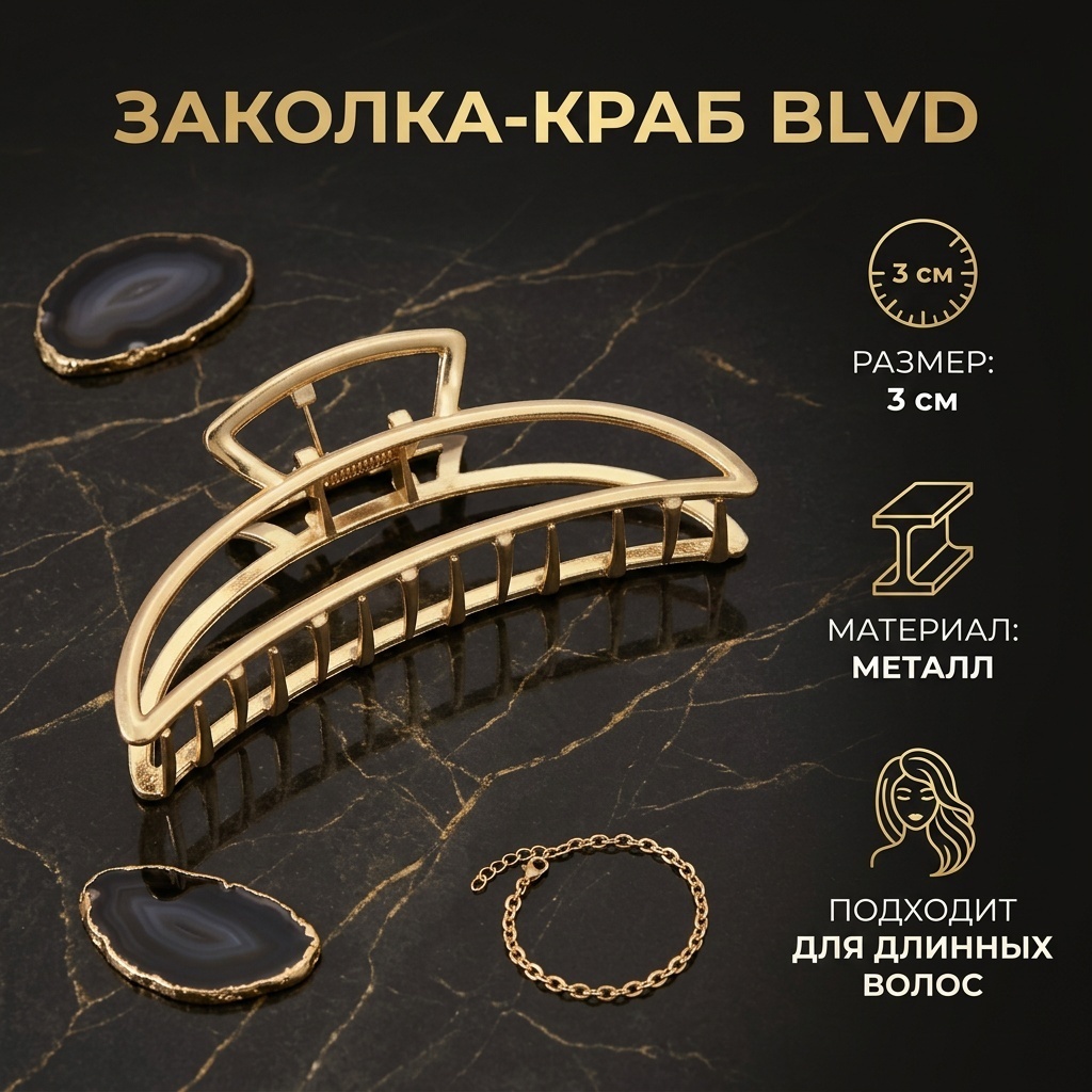 A BLVD заколка краб 1 шт