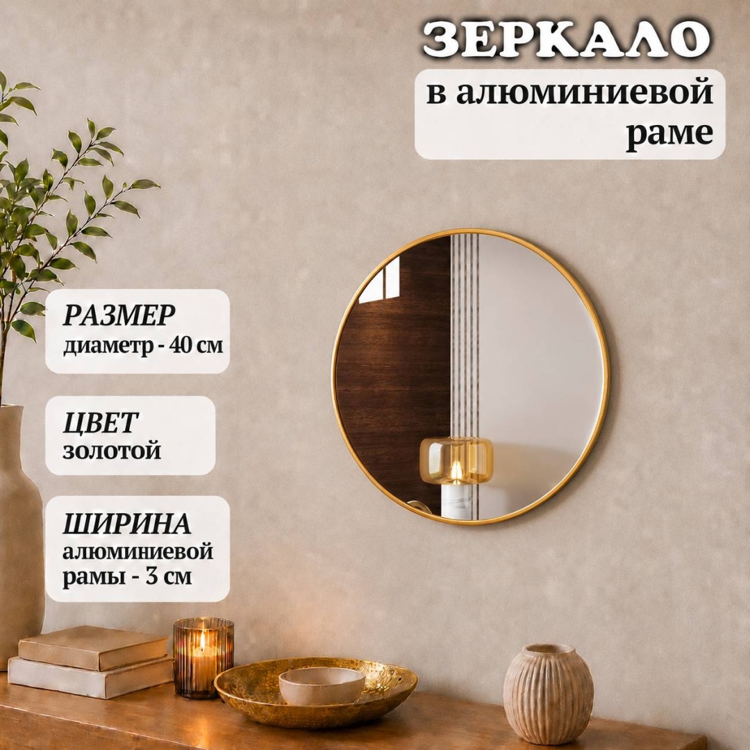 Зеркало настенное Home Market 15101990 40x40 см