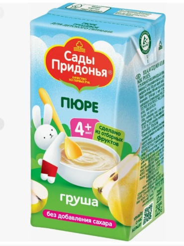 Детское пюре Сады Придонья Груша 125 г, с 4 месяцев