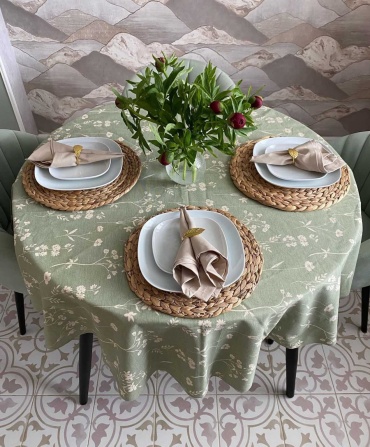 Скатерть Maryam decor & textile 120x120 см, полиэстер, хлопок, дак, 1 шт