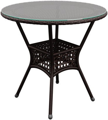 Обеденный стол Aiko R DECO, 90х90x75 см, стекло, коричневый