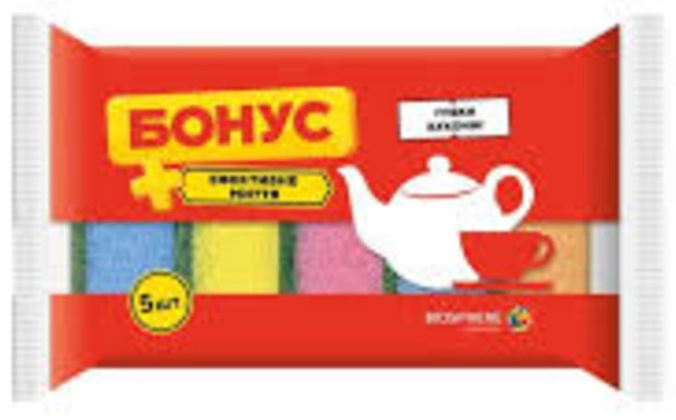 Губка для посуды Бонус CB-00012224 5 шт, поролон