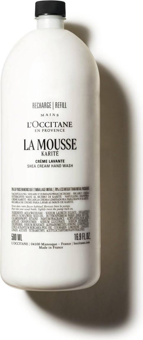 Жидкое мыло туалетное L'Occitane Жидкое мыло для рук и тела Карите, эко-запаска без аромата 1 шт