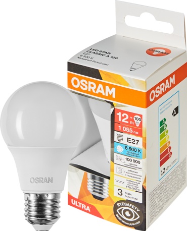 Osram 12W E27, светодиодная, холодный белый