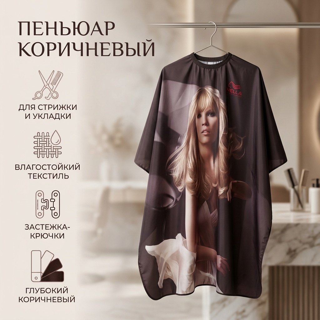 WELLA пеньюар коричневый