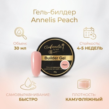 Annelis гель Builder Gel Peach 30 мл