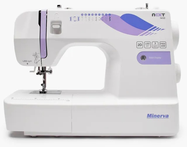 Швейная машина Minerva Next 141D белый, фиолетовый