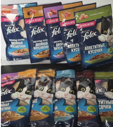 Felix Jelly кусочки в желе птица, рыба, мясо 75 г 10 шт