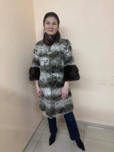 Шуба коричневый, серый