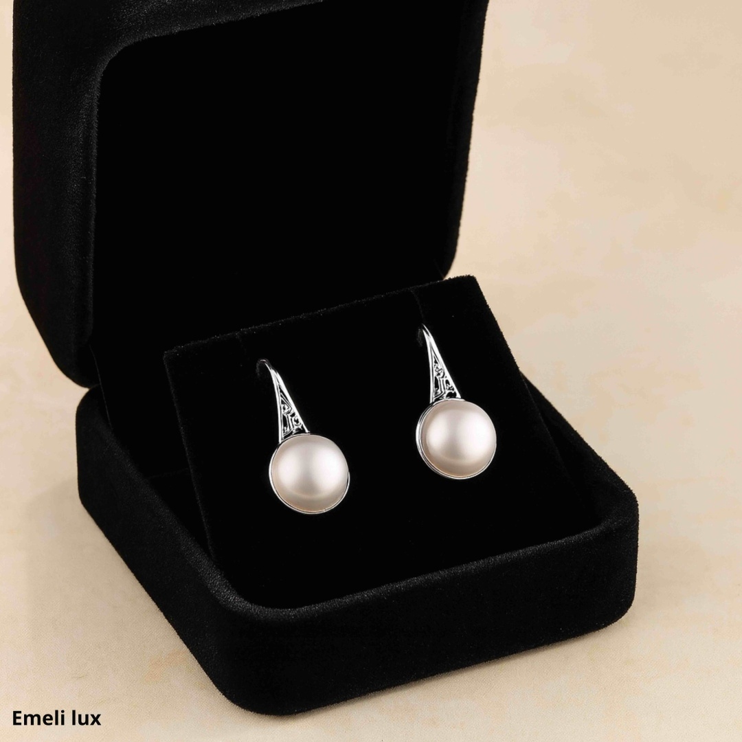 Серьги Emeli lux 34689 вес 2.9 г серебро, культивированный жемчуг