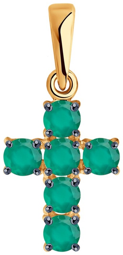 Крестик Diamant 8668577 вес 0.836 г золото, агат