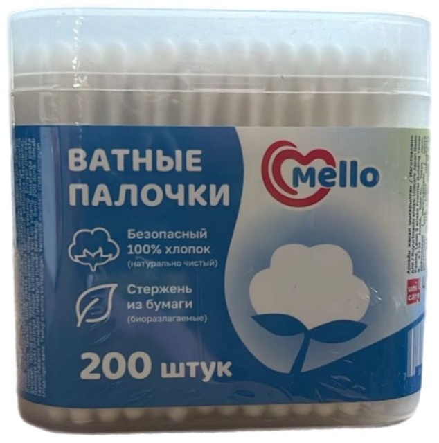 Mello ватные палочки биоразлагаемые 200 шт