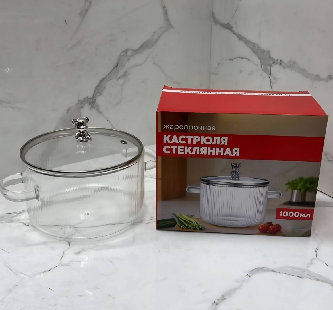 Кастрюля 1 л, SAGADAT HOT-03 стекло