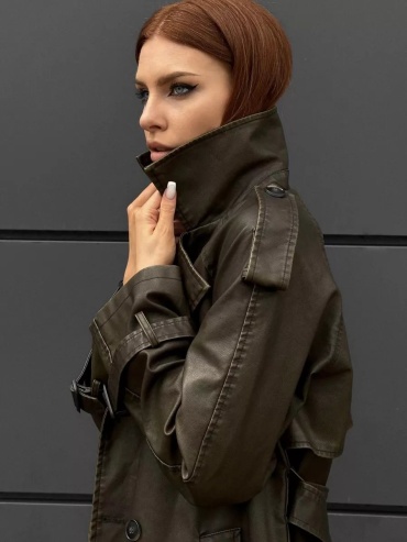Тренчкот TOP COLLECTION зеленый