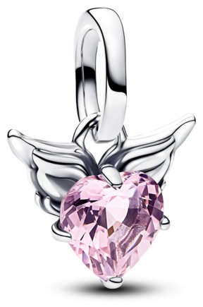 Мини-шарм PANDORA «Крылатое сердце» 793626C02 вес 0.9 г серебро, кристалл