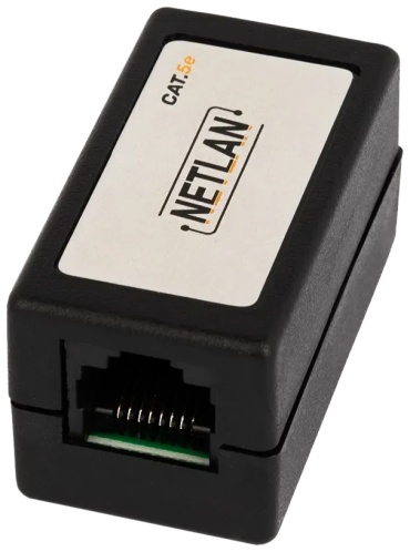 Компьютерная розетка (RJ45) NETLAN RJ45-RJ45 (8P8C), черный