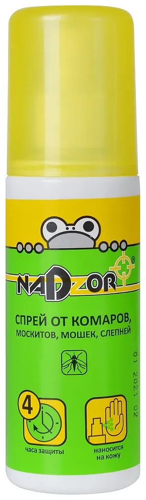 Nadzor спрей ISK001N Спрей от комаров и мошек, 100 мл, Nadzor