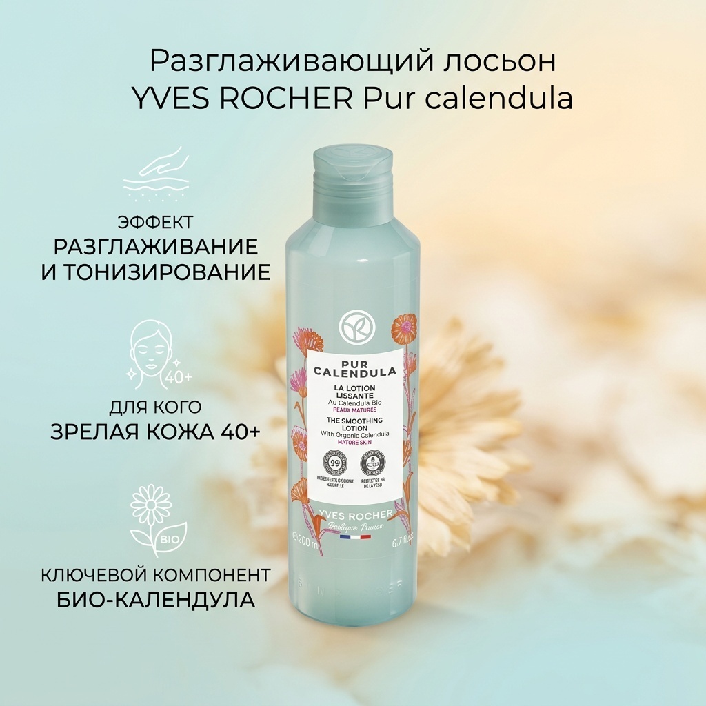 YVES ROCHER лосьон Pur calendula 200 мл